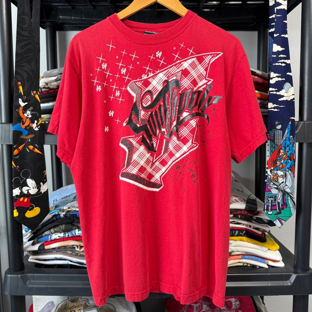 Y2K Red Southpole Graphic T-Shirt XL Minor Thrashing Light Marks